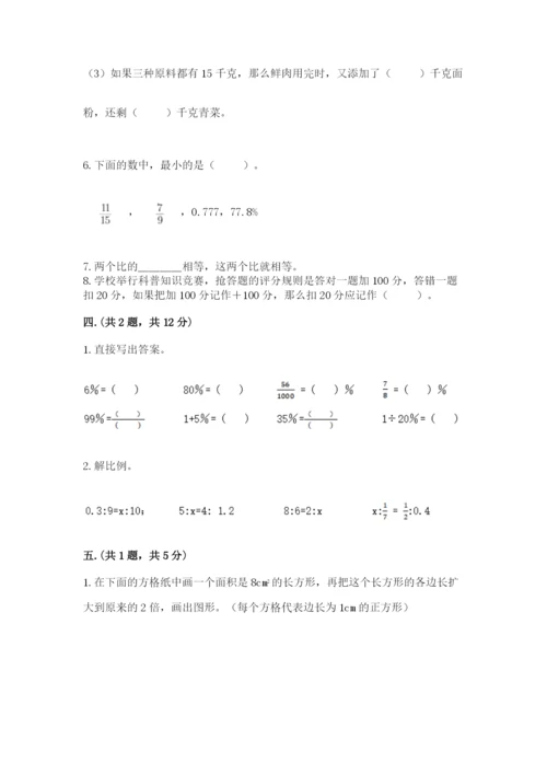 小学六年级下册数学摸底考试题及答案【网校专用】.docx