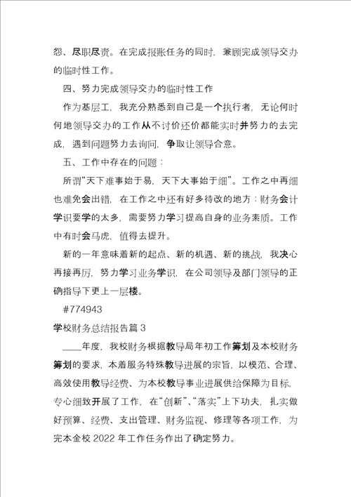 学校财务总结报告8篇