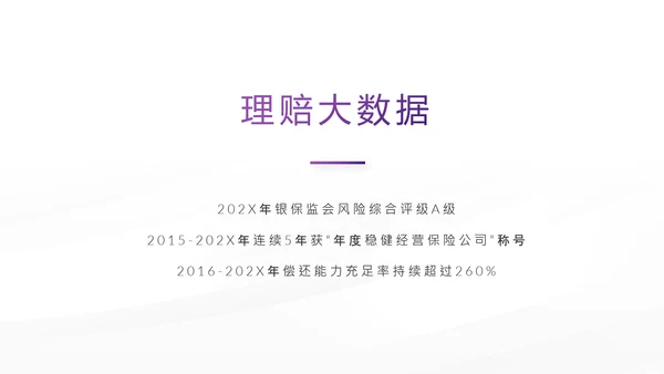 紫色创意大气保险公司创说会PPT