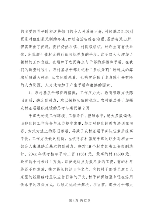 关于加强农村基层组织建设的思考与建议.docx