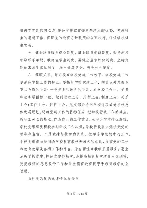 执行党的政治纪律情况报告.docx