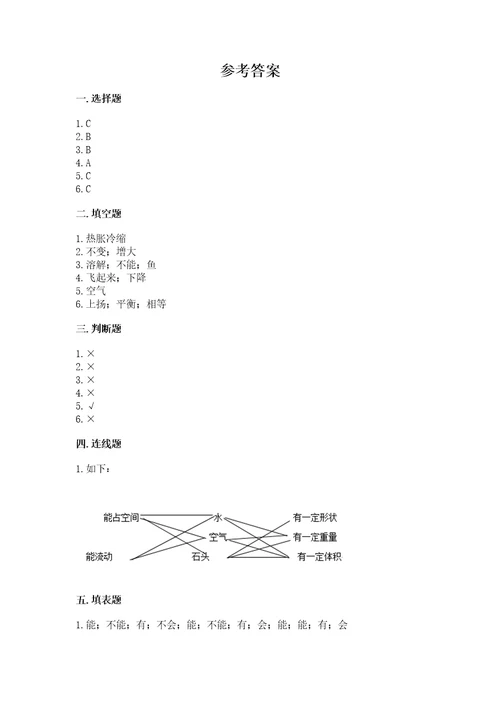 教科版科学三年级上册第二单元空气测试卷及完整答案有一套