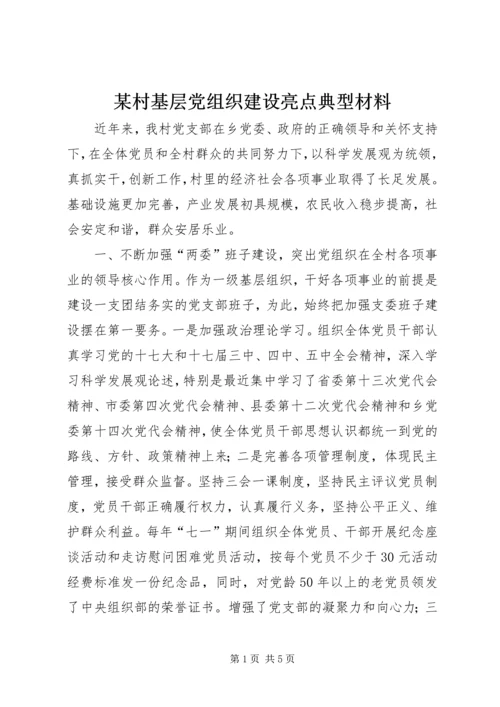 某村基层党组织建设亮点典型材料.docx