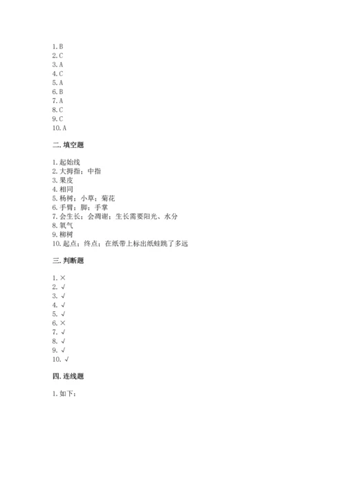 教科版一年级上册科学期末测试卷附参考答案ab卷.docx