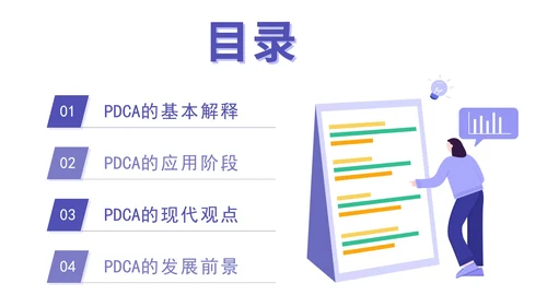 pdca循环图计划执行检查纠正汇报PPT模板