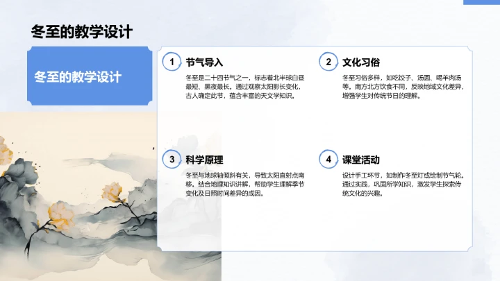 二十四节气冬至PPT模板