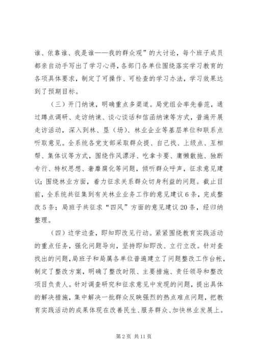 林业系统党的群众路线工作汇报2篇.docx