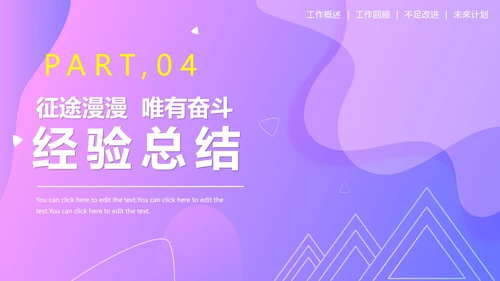 简约渐变紫色几何商务个人工作总结报告PPT模板