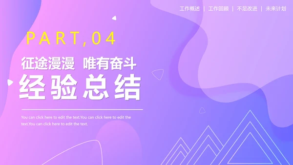 简约渐变紫色几何商务个人工作总结报告PPT模板