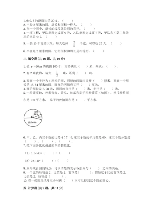 2022六年级上册数学期末考试试卷精品（典优）.docx