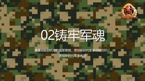 迷彩风部队军事个人工作总结汇报PPT