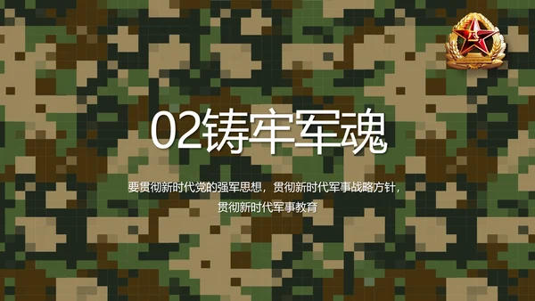 迷彩风部队军事个人工作总结汇报PPT