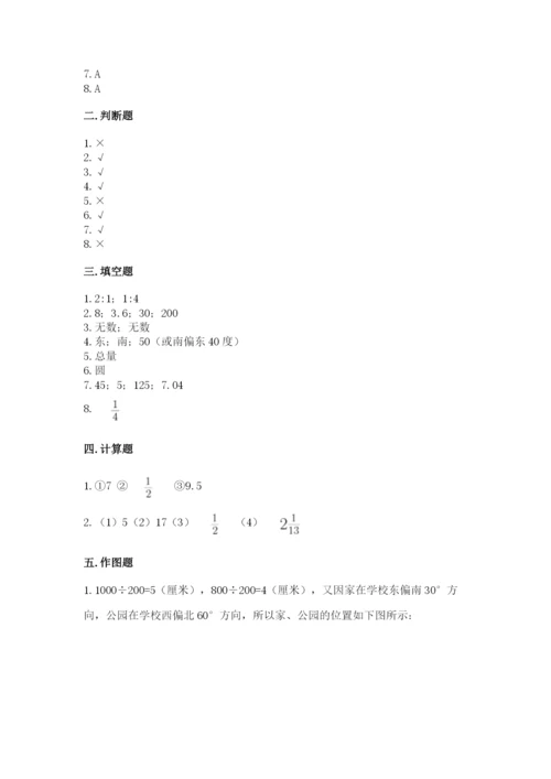 小学六年级上册数学期末测试卷及答案（易错题）.docx