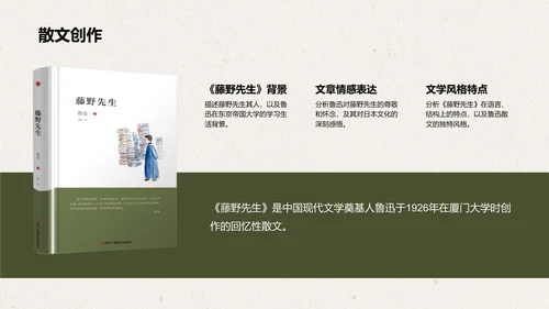 橙色复古风鲁迅-现代文学的奠基人之一PPT模板