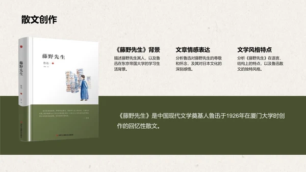 橙色复古风鲁迅-现代文学的奠基人之一PPT模板