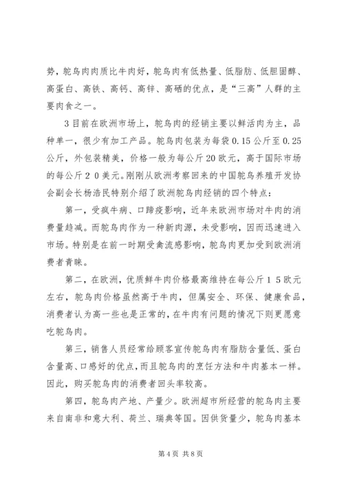 驼鸟养殖生态旅游项目策划书方案.docx