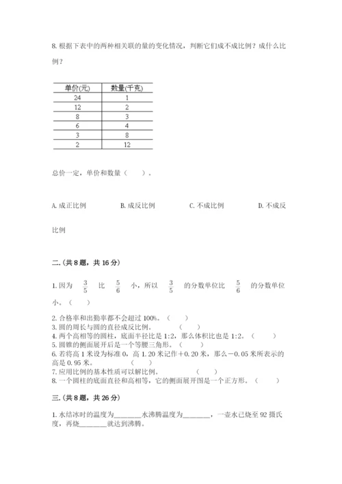 小学数学六年级下册竞赛试题（含答案）.docx