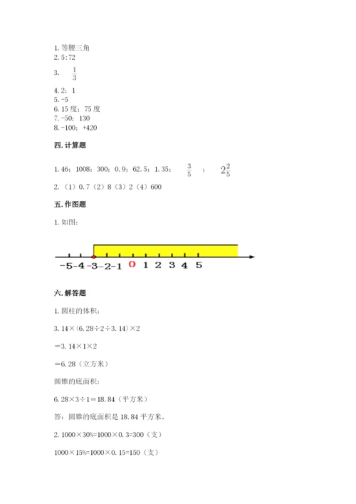 小学六年级下册数学期末卷带答案解析.docx