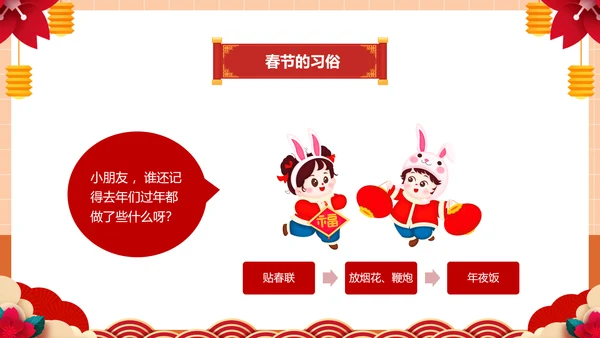 幼儿园童心同乐过新年春节主题活动PPT模板