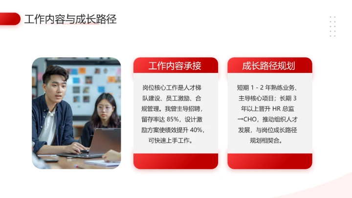 红色通用版大学生求职个人综合展示职业生涯规划（人力资源方向）