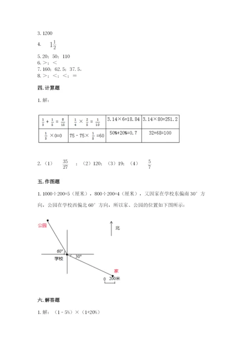 人教版小学六年级上册数学期末测试卷精品【黄金题型】.docx