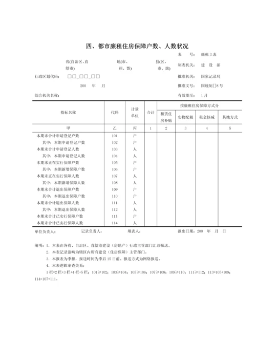 城市低收入家庭住房保障统计报表新版制度.docx