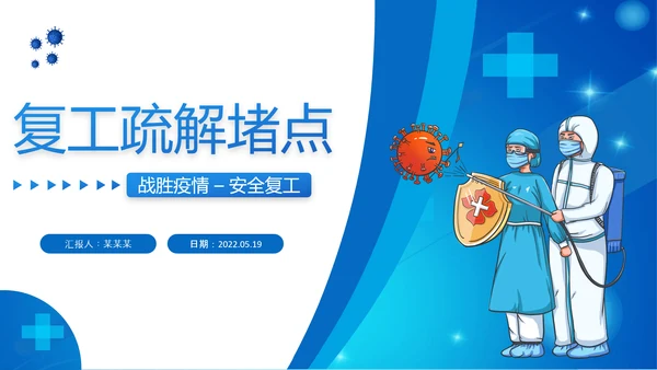 企业安全复工疏解堵点PPT模板