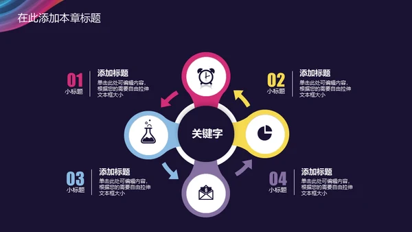 抽象彩色线条年终总结通用PPT模板