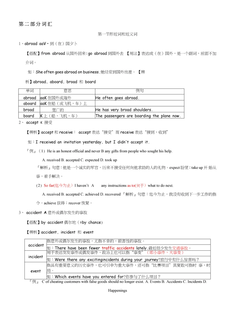 2023年新版北京地区成人本科学位英语考试复习资料词汇.docx