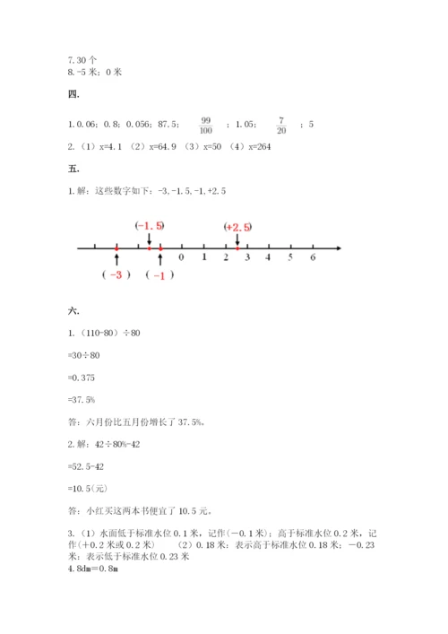 小学六年级下册数学摸底考试题审定版.docx