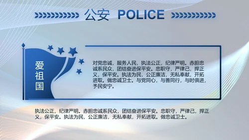 蓝色大气公安警察年终工作总结PPT
