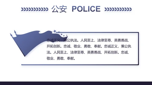 蓝色公安警察年终工作总结述职报告动态PPT