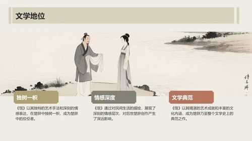 黄色复古风《氓》全文赏析与学习PPT模板