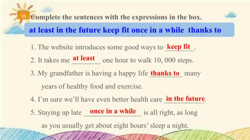 Module 5 Look after yourself Unit 3 Language in us