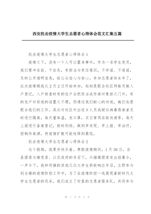 西安抗击疫情大学生志愿者心得体会范文汇集五篇.docx