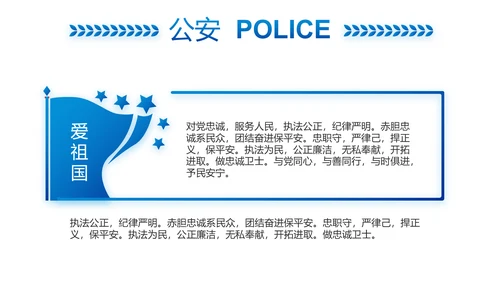 蓝色大气交警执勤执法PPT动态模板