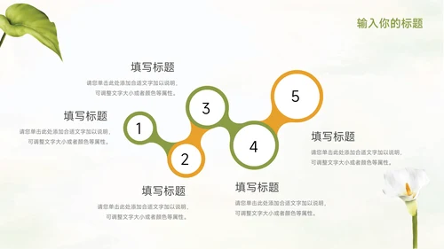 绿色花卉元素季度工作计划PPT模板