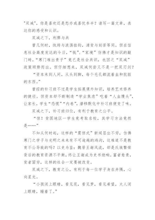 双减政策议论文精编.docx