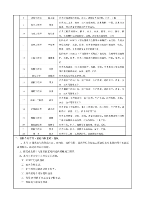 【建筑工程】海航学院项目经理月报2015年08月.docx