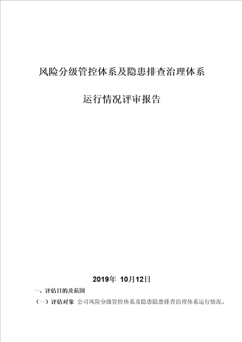 双重预防体系运行情况评审报告及记录