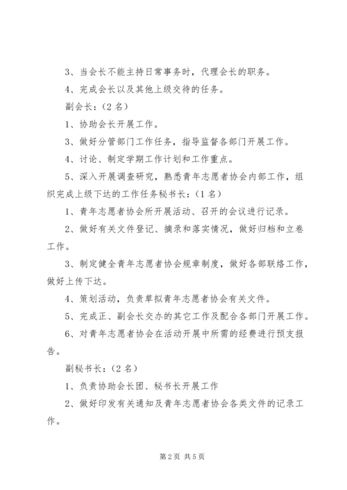 志愿者协会组织机构安排.docx