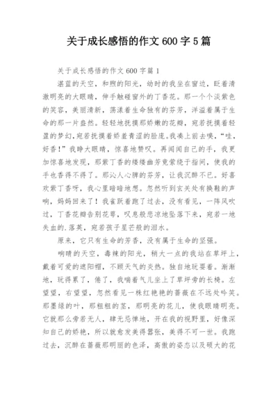 关于成长感悟的作文600字5篇.docx