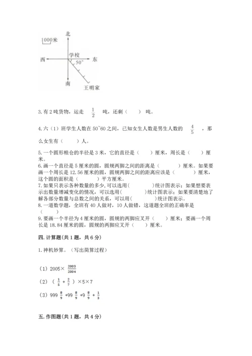 小学六年级上册数学期末测试卷附完整答案【名师系列】.docx