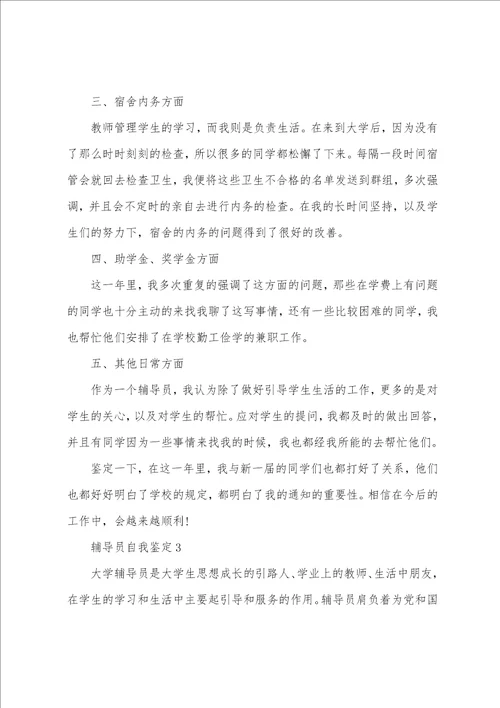 辅导员自我鉴定简述五篇