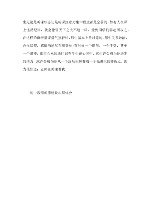 初中教师师德建设心得体会.docx