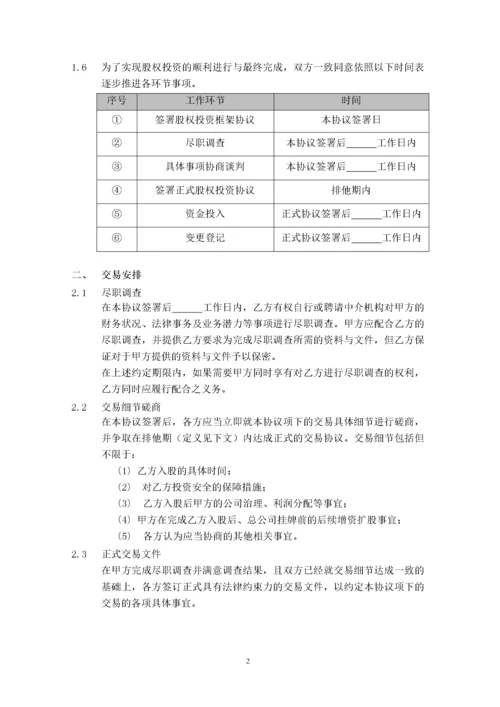 【合作协议模板】股权投资框架协议(最新版).docx