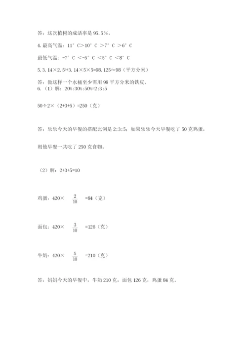 苏教版数学六年级下册试题期末模拟检测卷附答案（典型题）.docx
