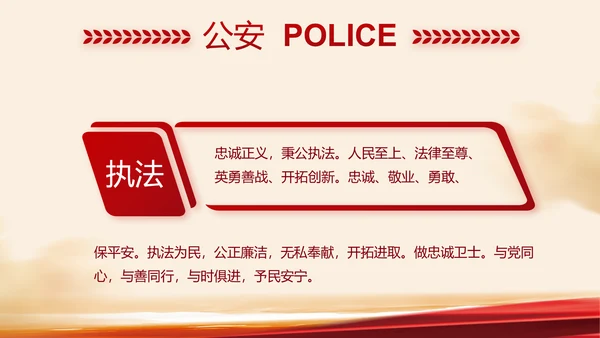 红色大气公安警察工作汇报PPT动态模板