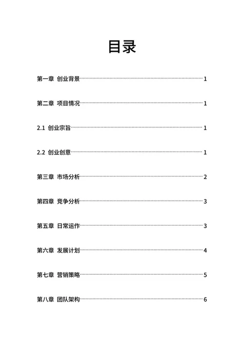 医疗创业计划书word模板