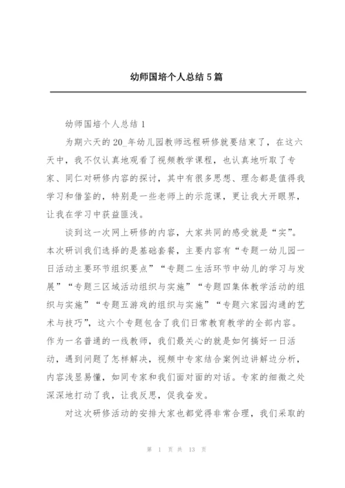 幼师国培个人总结5篇.docx